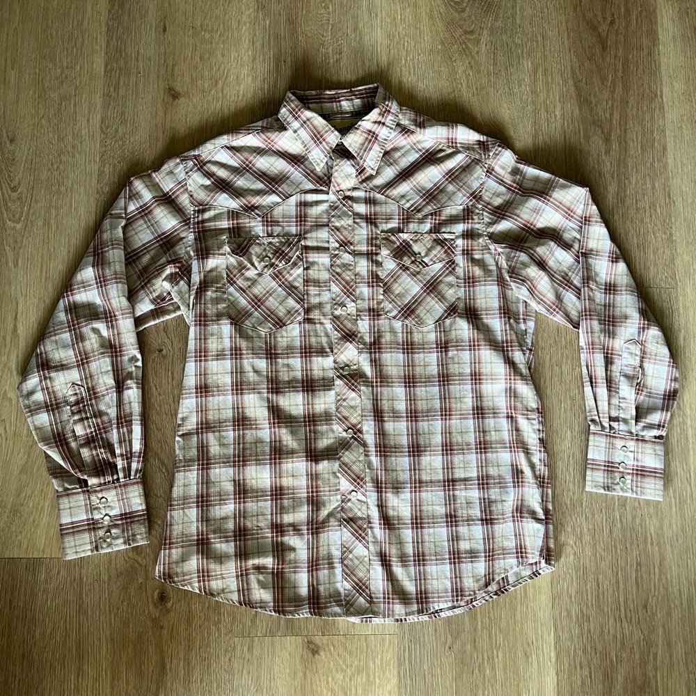 Vintage Wrangler Plaid Pearl Button Down